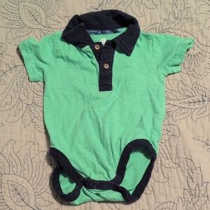 Route 66 Green and Navy Baby Onesie